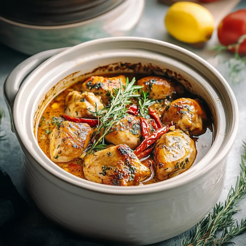 Crockpot Tuscan Chicken Creamy & Flavorful 🍅🥬