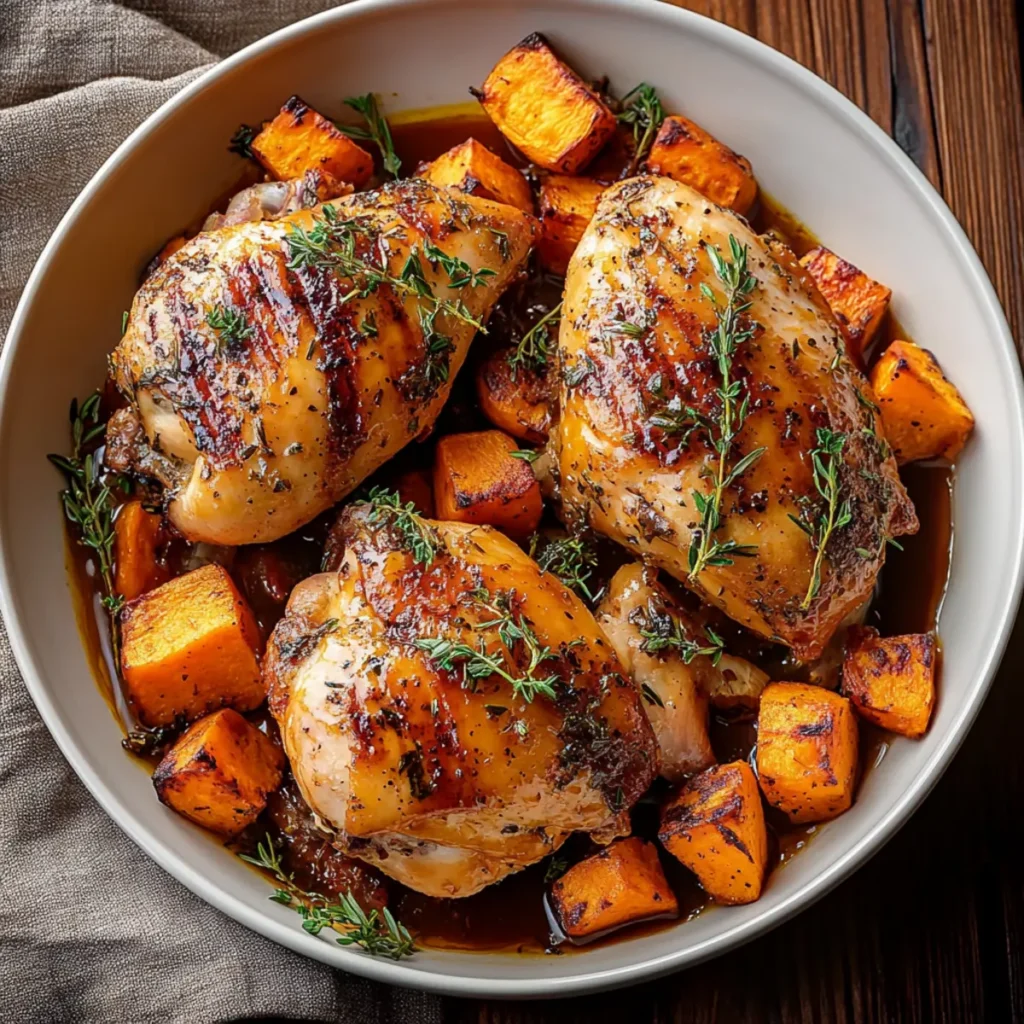 Maple-Glazed Chicken with Sweet Potatoes