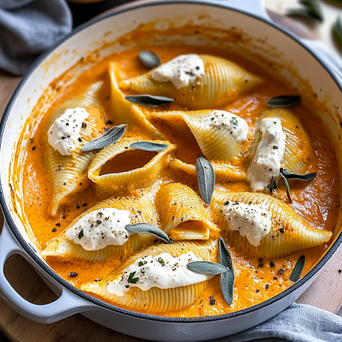 Cozy Stuffed Shells with Pumpkin Cream Sauce for Fall Comfort