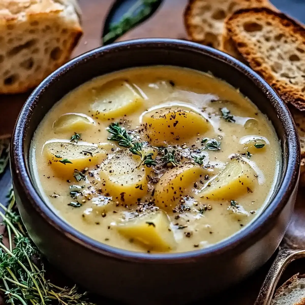 Cheddar Garlic Herb Potato Soup | Cozy & Creamy Comfort Food