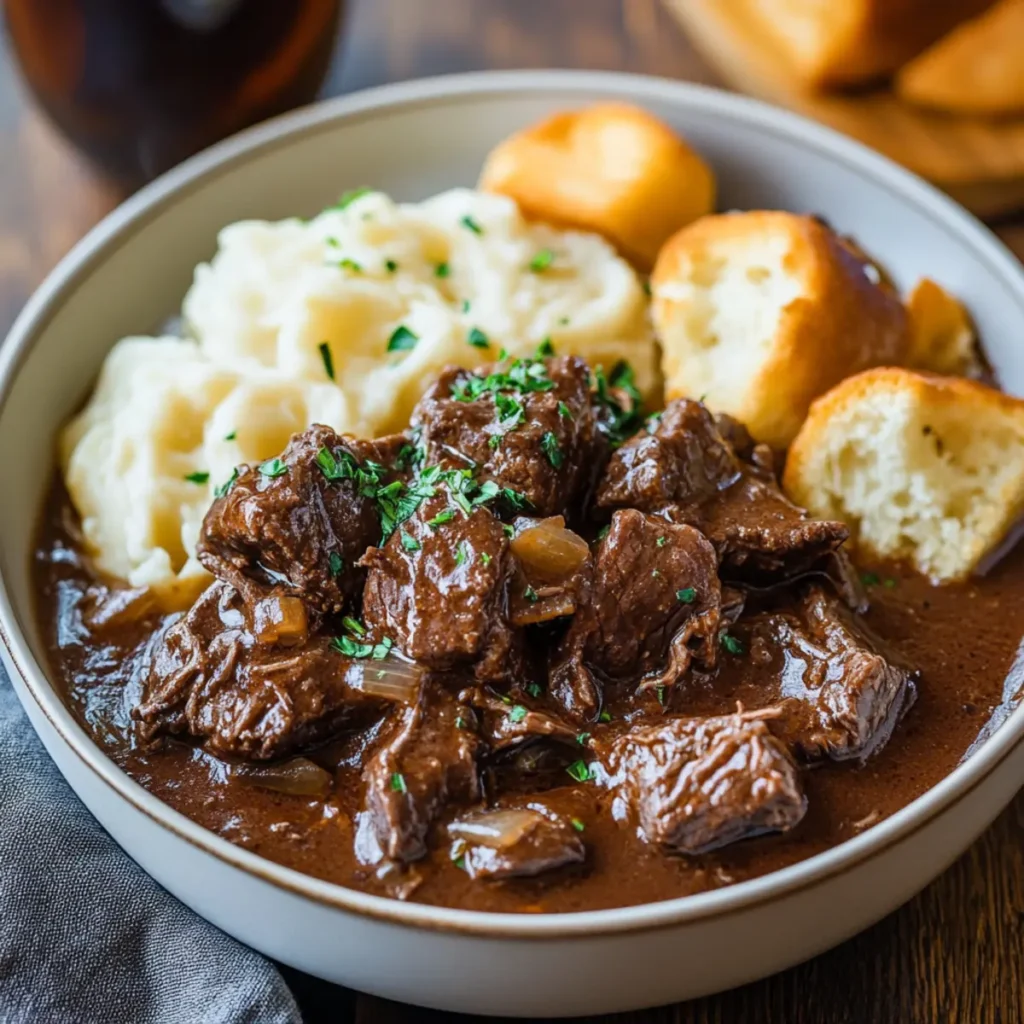 Easy Slow Cooker Beef Manhattan - Tender Comfort Food Classic