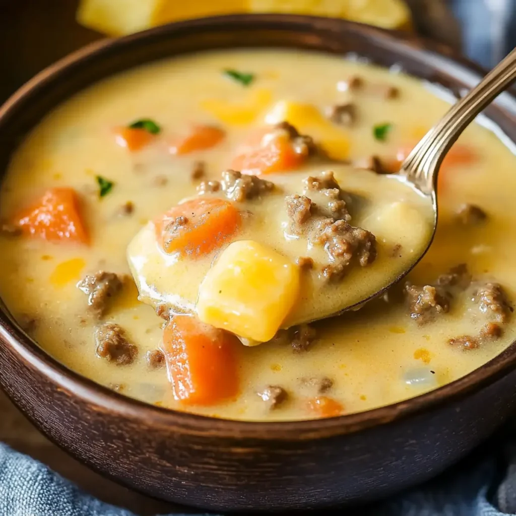 Easy Crockpot Cheeseburger Soup Recipe for Cozy Nights