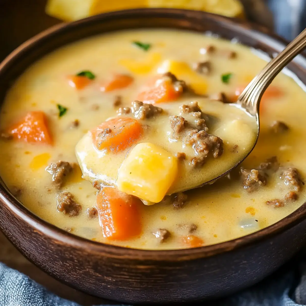Easy Crockpot Cheeseburger Soup Recipe for Cozy Nights