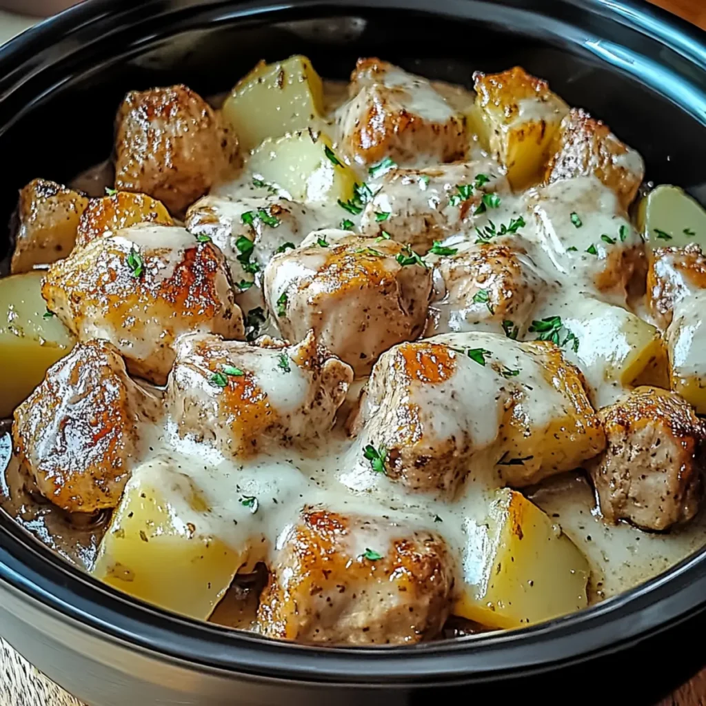 Cozy Crockpot Garlic Parmesan Chicken and Potatoes