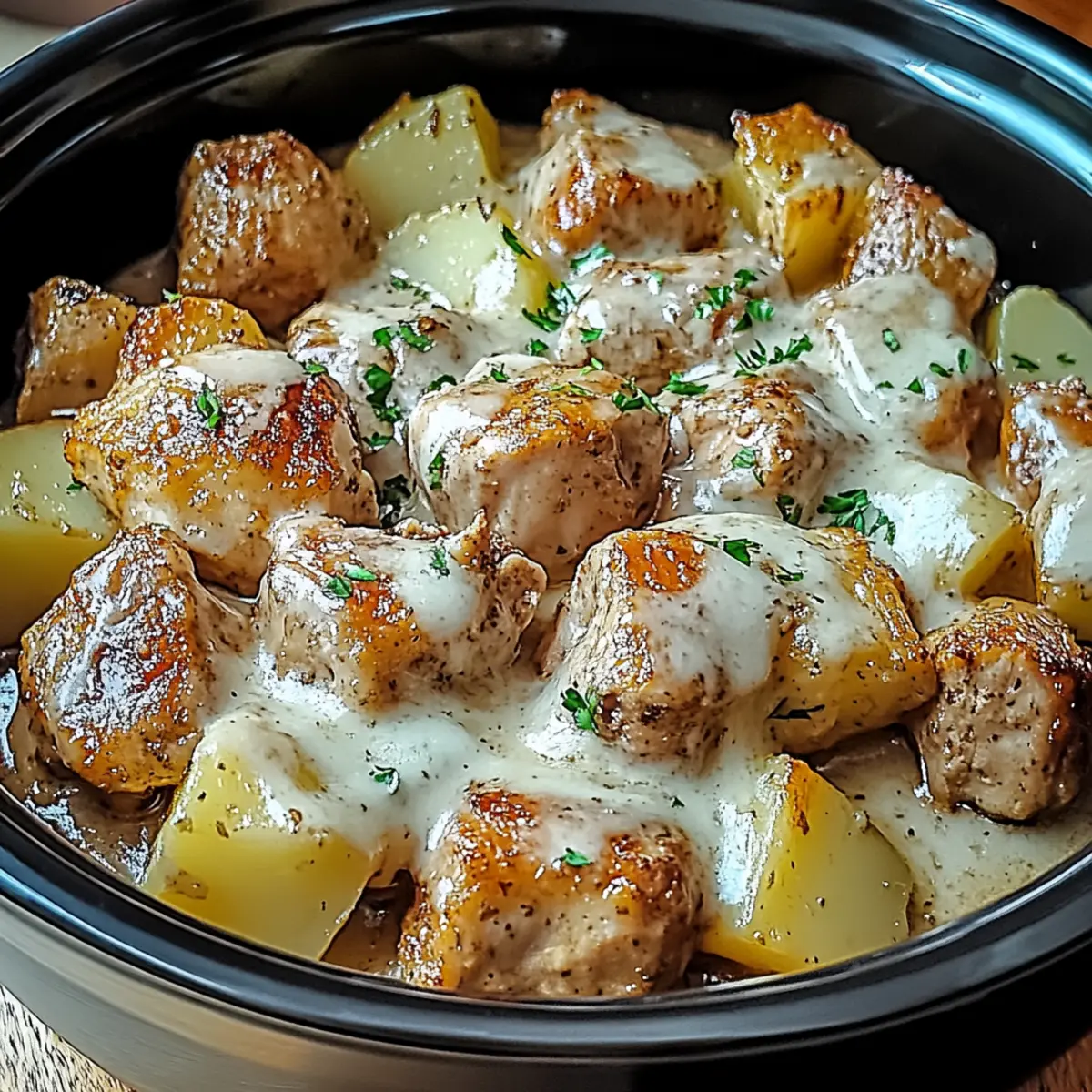Cozy Crockpot Garlic Parmesan Chicken and Potatoes