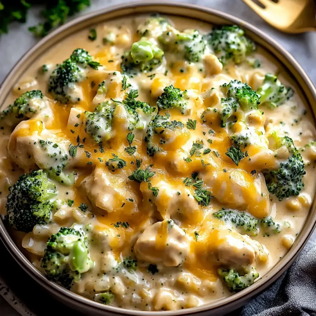 Crockpot Creamy Broccoli Cheddar Chicken – Easy, Cheesy, and Family-Friendly! 🥦🧀🍗