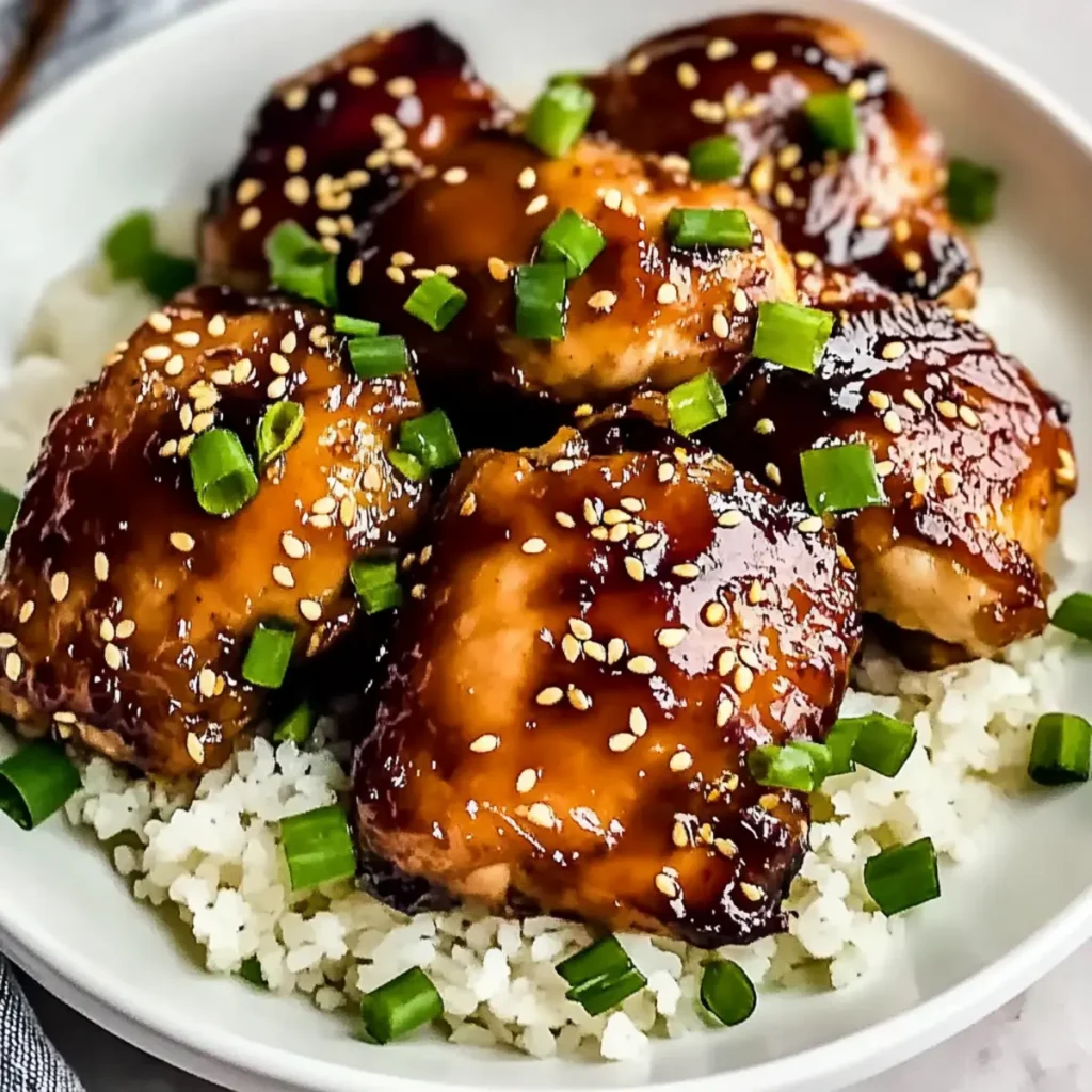 Easy Honey Garlic Slow Cooker Chicken Thighs
