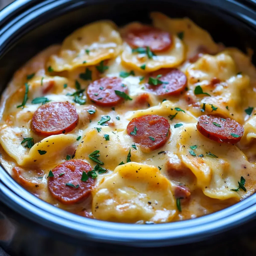 Crock pot Pierogi Casserole with Kielbasa Recipe