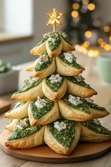 Delicious Pesto Puff Pastry Christmas Trees