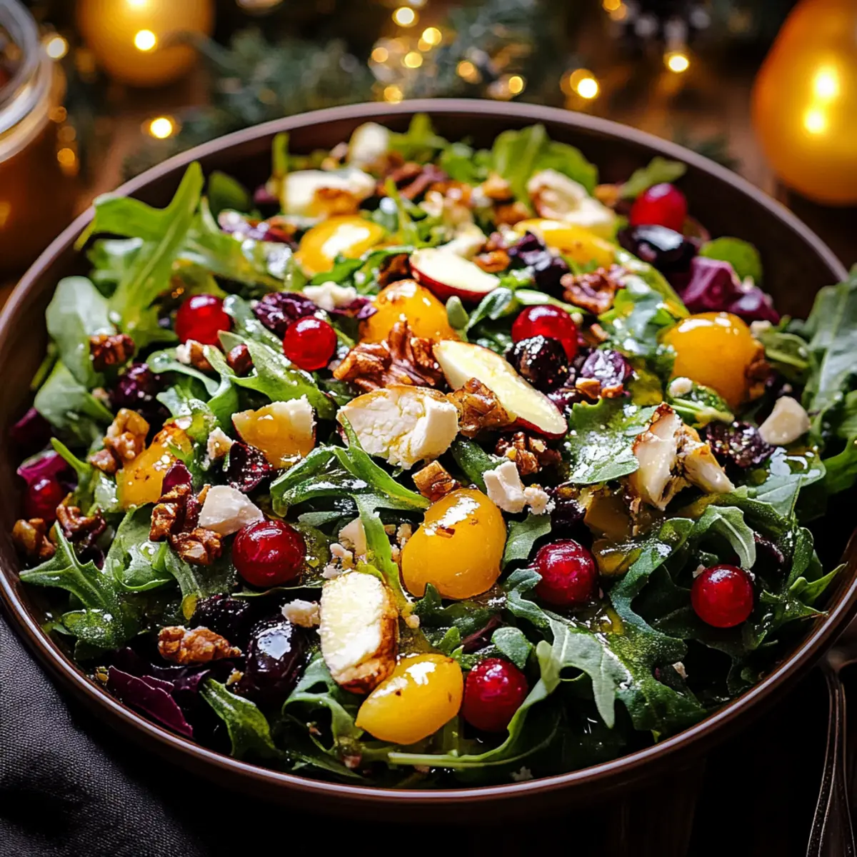 Delicious Christmas Salad with Honey Mustard Dressing