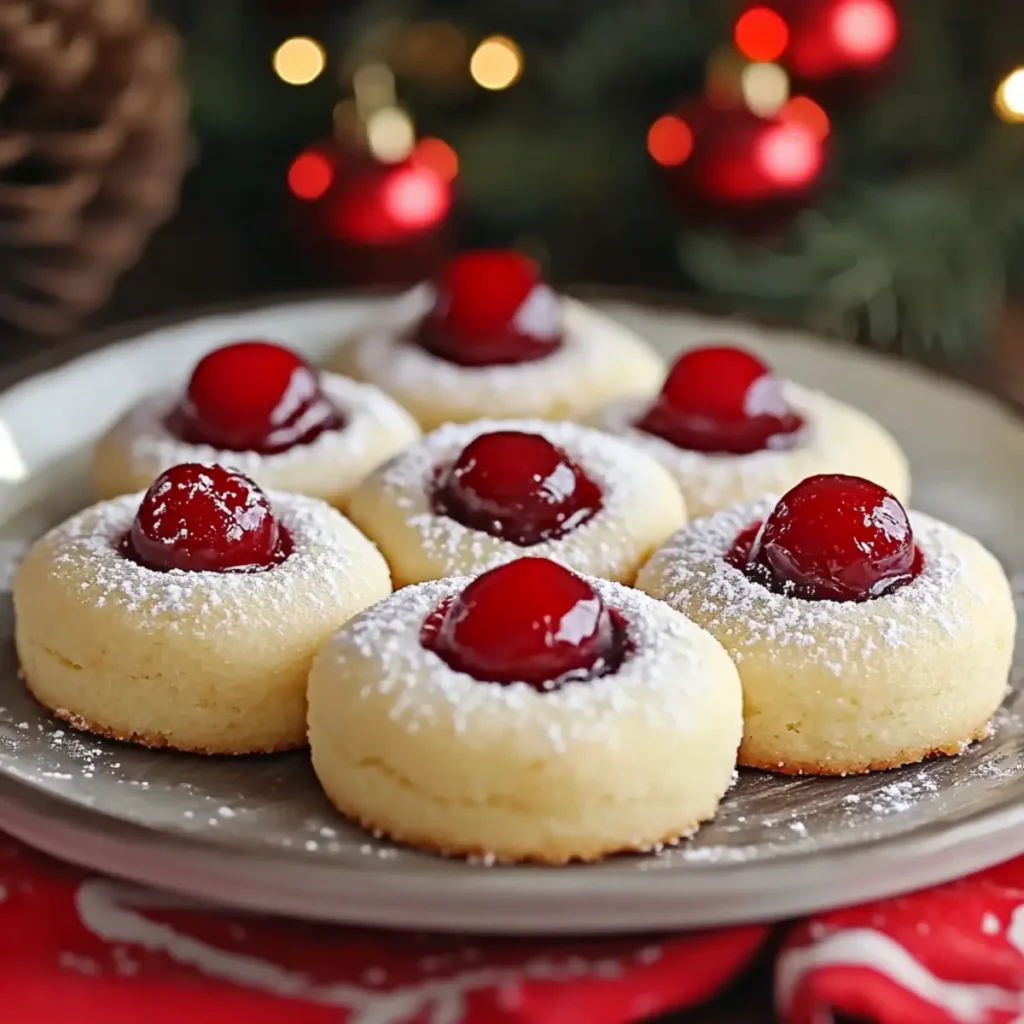 Christmas Maraschino Cherry Shortbread Cookies
