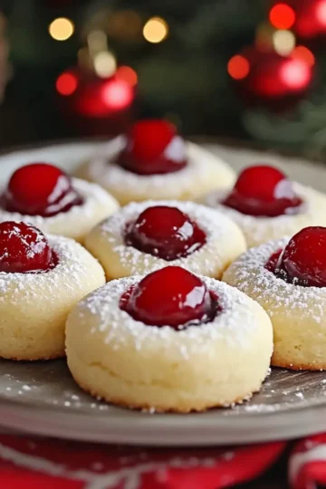 Christmas Maraschino Cherry Shortbread Cookies