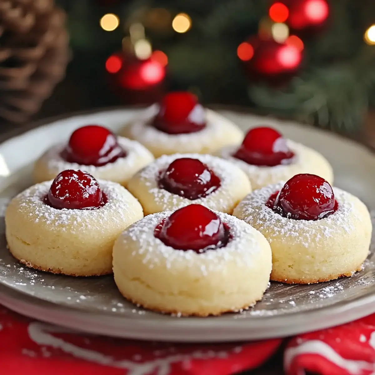 Christmas Maraschino Cherry Shortbread Cookies